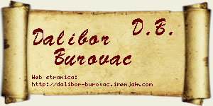 Dalibor Burovac vizit kartica